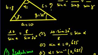 Résolution triangles quelconques 2côtés et 1angle non compris entre les deux côtés donnés [upl. by Akfir146]