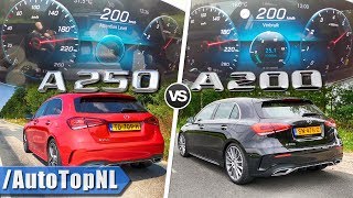 2019 Mercedes Benz A Class  A200 vs A250  ACCELERATION amp TOP SPEED by AutoTopNL [upl. by Anaj]