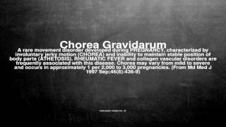 Medical vocabulary What does Chorea Gravidarum mean [upl. by Edee180]