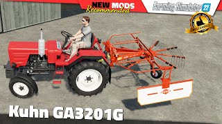 FS22  KUHN GA3201G windrower  Farming Simulator 22 New Mods Review 2K60 [upl. by Terryl]