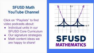 SFUSD Math YouTube Channel Welcome [upl. by Leirea]