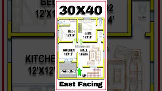 quot30x40 East Facing 2BHK Vastu Floor Plan  1200sqft Perfect Homequot [upl. by Anya123]