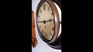 Beautiful Fusee Pub Wall Clock Chain Pendulum Convex Glass 8 Day [upl. by Linson]