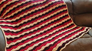 Quick and Easy Crochet Chevron Blanket  Take A Look in The Mirror [upl. by Zacharie]