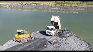 Building a New Road Foundation Connecting to Using SACHMAN Dump trucks and SHANTUI Dozer Working [upl. by Abran]