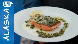 How To Pan Sear Sockeye Salmon With A Caper And Butter Sauce [upl. by Jacklyn416]