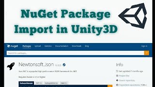 Unity3D How To  NuGet Package Import in Unity  Add Thirdparty Dll into Unity3d [upl. by Naman]