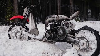 Snowmobile Engine Swapped Scooter Rips in the Snow [upl. by Utir]