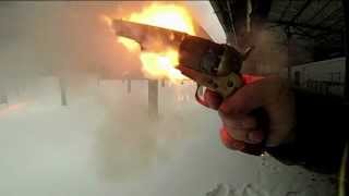 Colt explodes in shooters hand Slow motion recording [upl. by Jacie]