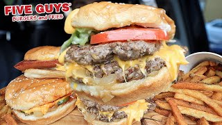 MUKBANG EATING FIVE GUYS CHEESEBURGERS amp CAJUN FRIES WITH WINGSTOP CHEESE REAL EATING SOUNDS ASMR [upl. by Einnel558]