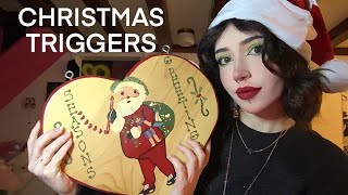 Christmas Triggers ASMR  Tapping Scratching Whispering Rambling [upl. by Cristen]