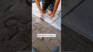 Is fettling the cut edge worth it ⚒️⚒️ landscaping howto diy tips ideas patio work fypシ [upl. by Tiossem]