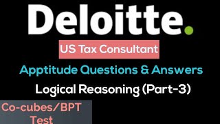 Deloitte Aptitude Test Question amp Answer Logical ReasoningPart3  Mandatory Test for deloittejobs [upl. by Iba]