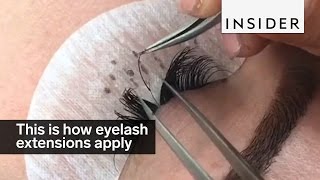 This is how eyelash extensions are applied [upl. by Abrahamsen]