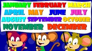 Months Of The Year  Nursery Rhymes  Childrens Songs  Baby Learning Videos [upl. by Harbird]