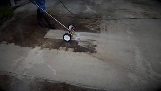 Concrete pressure washing with surface cleaners [upl. by Kosiur]