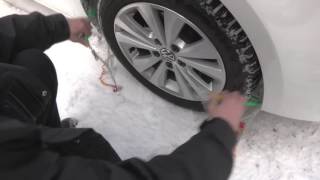 POLAIRE Prime 9  passanger car snow Chain fiting  Chaine à neige tourisme montage [upl. by Meletius]