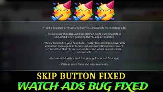 Skip BUTTON fixed Watch ads bug also fixed🥳🥳🥳 Shadow Fight 4 Arena [upl. by Yntrok]