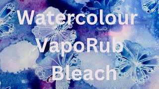 Watercolour Stamping with VapoRubvaseline bleach and salt all in one painting [upl. by Ahsieni241]