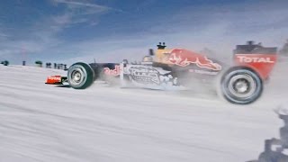 Formula 1 Race Car in the Snow for Fun [upl. by Efinnej956]