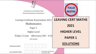 Leaving Cert Maths 2021 Higher Level Paper 1 full solutions [upl. by Staffard]