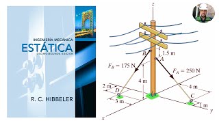 Problema 298 Hibbeler ESTÁTICA INGENIERÍA MECÁNICA 12ma Edición  FUERZAS EN 3 DIMENSIONES [upl. by Ahsatam]