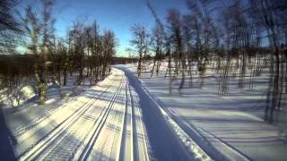 Dangerous crosscountry skiinFinnish Lapland Montellin maja 35 km [upl. by Bonar]