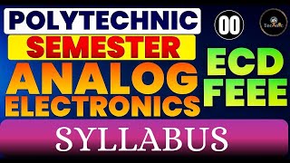 0 Analog Electronics  ECD  FEEE  Polytechnic 2nd Semester All India Polytechnic Diploma 2024 [upl. by Bennie]