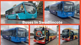 LONG VIDEO Buses In Swadlincote 021123  With some special features [upl. by Doris]