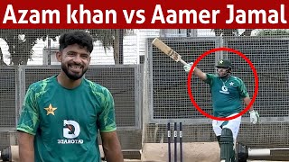 Aamer Jamal yorkers vs Azam Khan power hitting [upl. by Enaywd237]