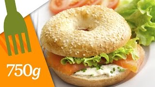 Recette de Bagels au saumon  750g [upl. by Llehcam2]