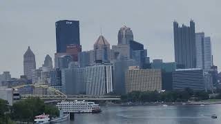 The Allegheny and Monongahela Rivers merging to become the Ohio River in Pittsburgh Pennsylvania [upl. by Yarahs427]