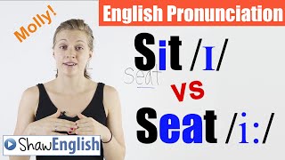 English Pronunciation Sit ɪ vs Seat i [upl. by Finkelstein808]