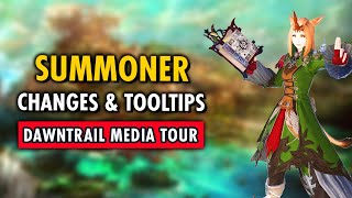 Dawntrail SUMMONER Changes amp Tooltips  FFXIV Media Tour [upl. by Delainey]