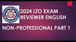 EXAM LTO NONPROFESSIONAL MOTORCYCLE DRIVING LICENSE REVIEWERENGLISH PART 1 [upl. by Romilly]