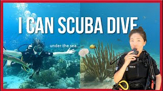 Intro Dive for Beginners l Never thought I would do this My first scuba diving in Curacao [upl. by Leboff]