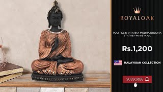 Royaloak  Polyresin Vitarka Mudra Buddha Statue  Rose Gold [upl. by Anaeli820]