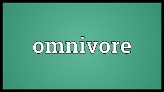 Omnivore Meaning [upl. by Vanden]