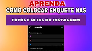 COMO COLOCAR ENQUETE NOS COMENTÁRIOS DE FOTOS DO INSTAGRAM  COMO COLOCAR ENQUETE NO REELS INSTAGRAM [upl. by Halik]