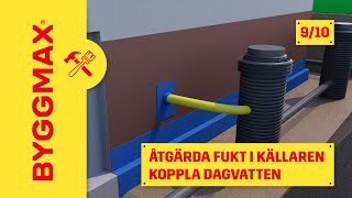 Åtgärda fukt i källaren del 9 koppla dagvatten [upl. by Chenay416]