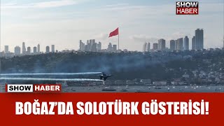 İstanbul Boğazı semalarında SOLOTÜRK ve Türk Yıldızlarından Cumhuriyetin 100 yılı uçuşu [upl. by Erasaec461]