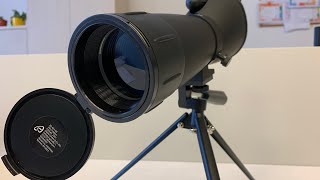 AUROL Spotting Scope 2060x60 with a mobile phone holder on the eyepiece [upl. by Milurd728]