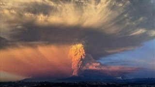 TimeLapse Southern Chile Volcano Erupts [upl. by Vanny]