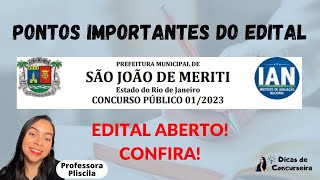 CONCURSO SÃO JOÃO DE MERITI 2023  Banca IAN [upl. by Dugan]