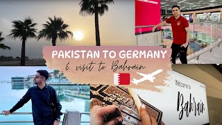 Pakistan to Germany A Travel Vlog  Free Trip to Bahrain  Gulf Air Review [upl. by Yenolem]