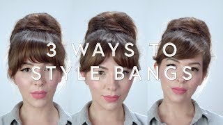 3 Ways To Style Bangs [upl. by Myrtia284]