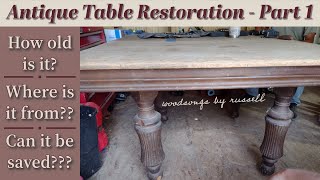 Part 1 19th Century Dining Table Restoration  Deconstruction  Choate Hollister Furniture Company [upl. by Baerman603]