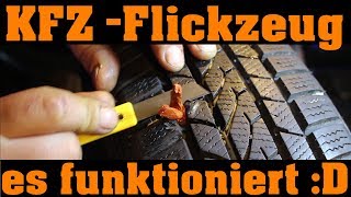 KFZ  Reifenflickset  Flickzeug und das Loch ist dicht 😀🔧 [upl. by Selway]