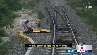 ¡Así asaltan trenes en México Usan piedras para frenarlos  Noticias con Ciro Gómez Leyva [upl. by Elboa]