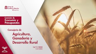 Comisión Economía y Presupuestos  Consejería AGRICULTURA GANADERÍA y DESARROLLO RURAL  16112023 [upl. by Madel]